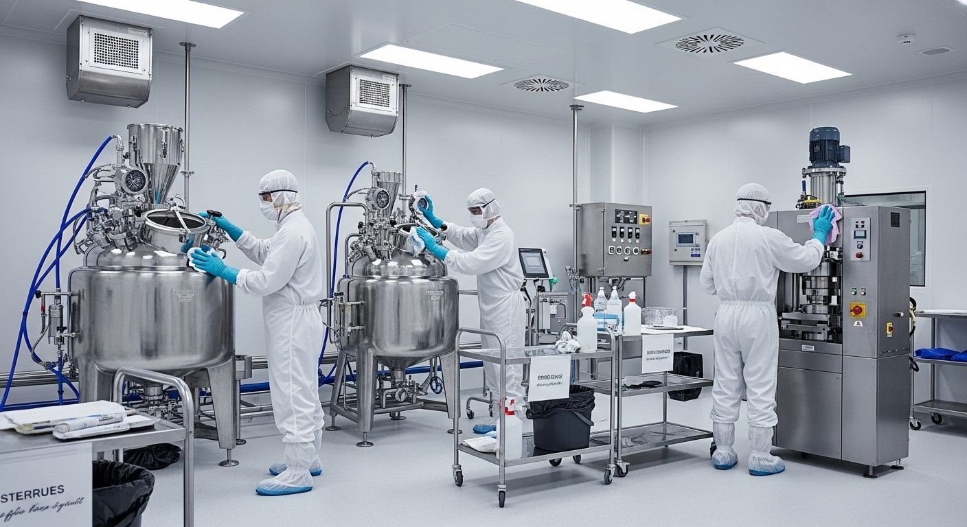 Processo de limpeza industrial - remoção, validação e controle